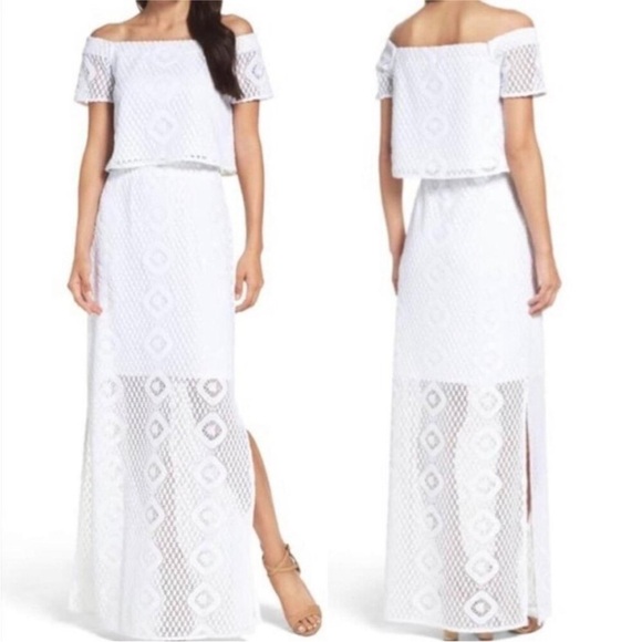 Lilly Pulitzer Reema 2 Pc Set White Crochet Off Shoulder Crop Top Maxi Skirt S,All Products : American Fashion Style Bags On Sale